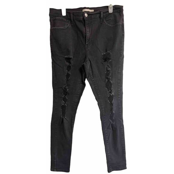 Levi's Women's Size 33 720 High-Rise Super-Skinny Jeans, Distressed Cyber Grunge - Picture 1 of 8